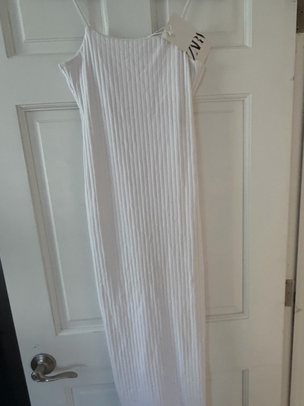 Zara white spaghetti strap dress
